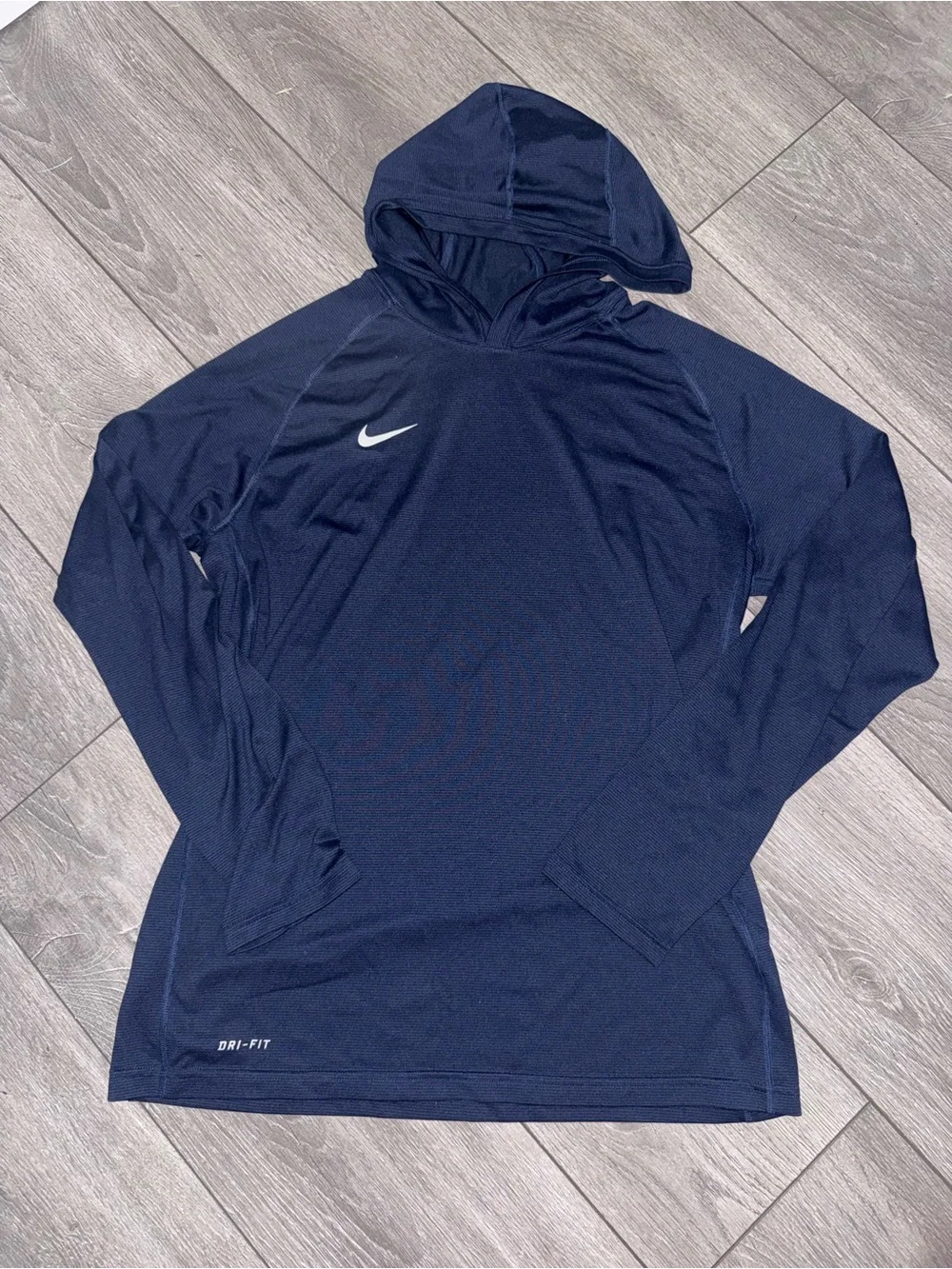 Nike Navy Blue Dri-FIT Hooded Performance Top